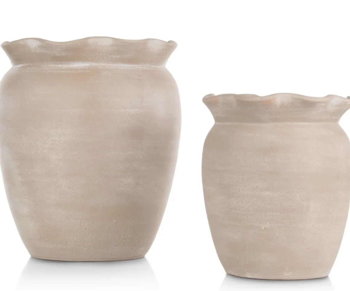 Wave pot H40cm in de kleur Beige - COCOmaison